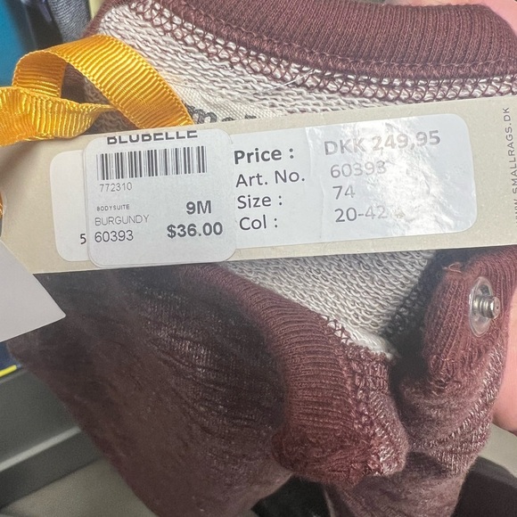 NWT Small Rags Burgundy Snap Onesie Size 9months - Picture 8 of 10